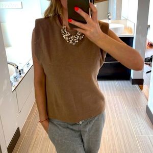 Neutral Shoulder pad knit tank